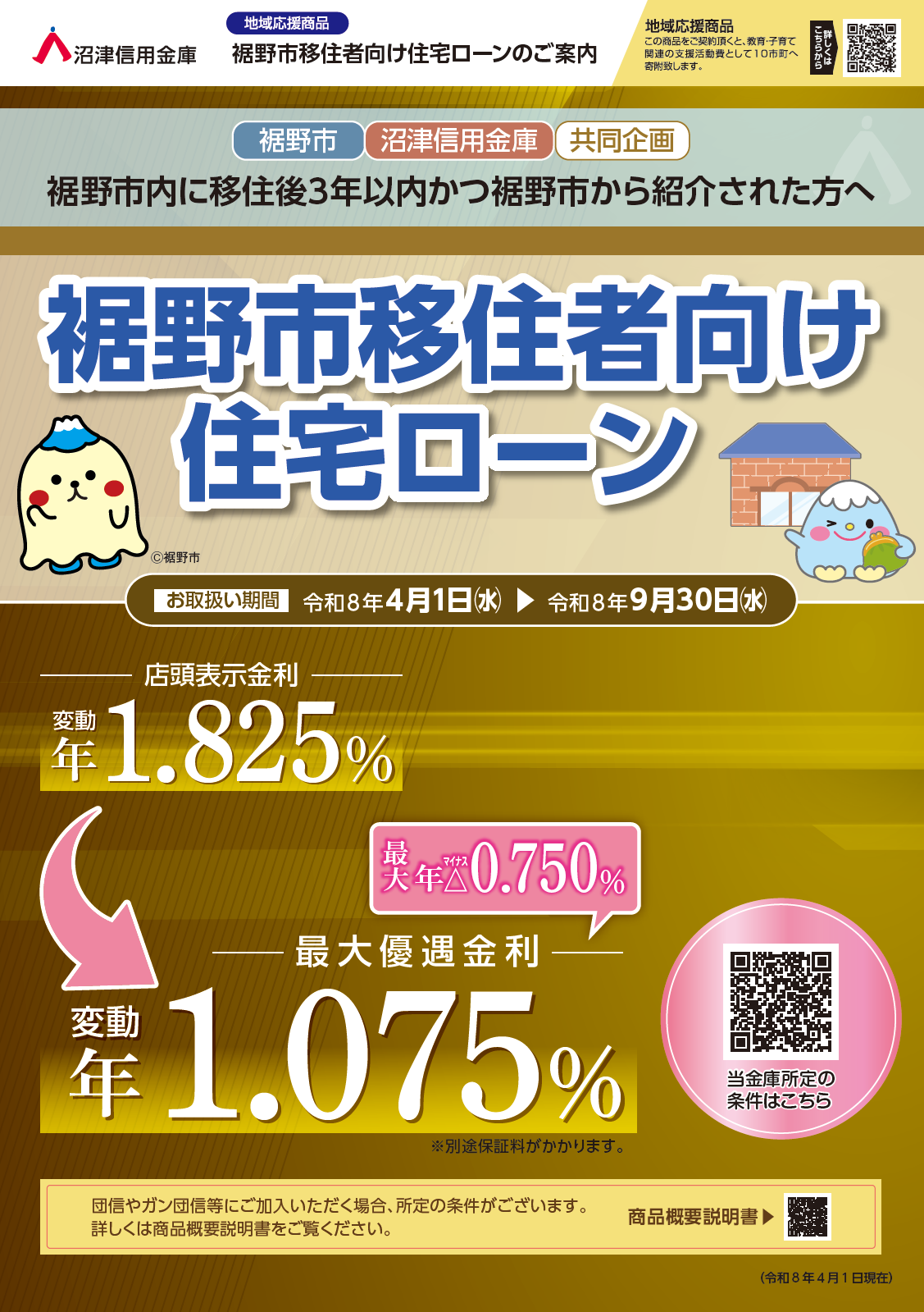 裾野市移住者向け住宅ローン チラシ（PDF：1.39MB）